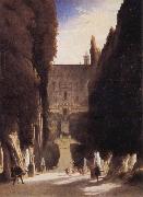 Karl Blechen The Gardens of the Villa d-Este oil painting